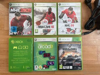 Xbox 360 E 500GB + ovládač + 4 hry + káble - 4