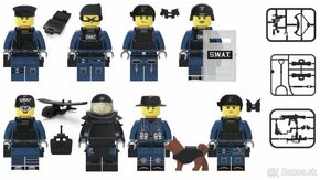 Figúrky S.W.A.T - (8ks) typ lego + zbrane - nove - 4