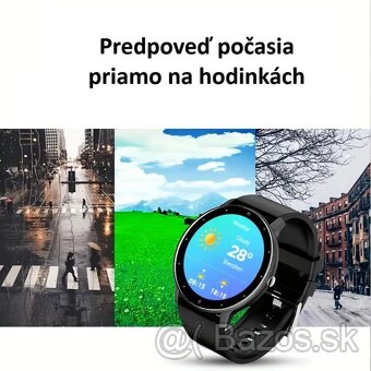 Fitness smart hodinky okrúhle, možnosť volania, sivé - 4