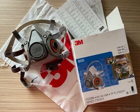 3M 6000 kompletná profi polomaska uhlíkové + prachové filtre - 4