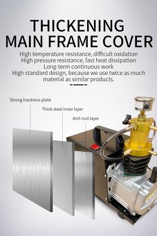 Vzduchový kompresor TUXING,4500Psi 300Bar,PCP,Potapanie - 4