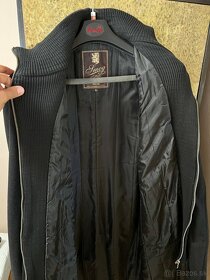 Predám dlhý čierny bavlnený kabát, XL - 4