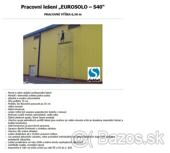 Pracovné veža / lešenie Eurosolo-S40 (pojazdné) – NOVÉ - 4