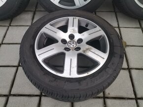 Alu disky 5x100 R16 VW + 205/55 R16 zánovné letné pneumatiky - 4