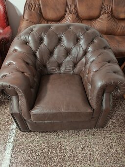 CHESTERFIELD ŠTÝL,KOŽENÁ 3+2+1 - 4