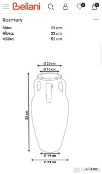 Terakotová dekoračná váza 50 cm - 4