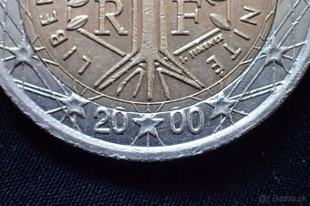 2€ EUR rok: 2000, Francúzsko , Rare, Chyba razby. - 4