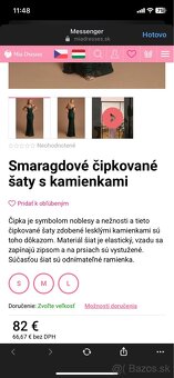 Čikovane smaragdové trblietavé šaty - 4