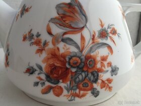 Krasny starozitny cajnik motiv kvety - 4