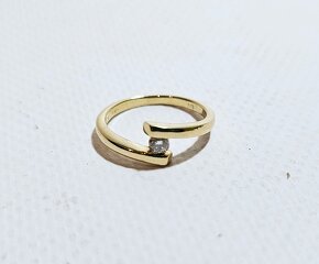 14k zlatý prsteň 0,13ct ✨✨✨ - 4