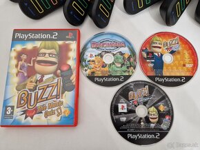 Buzz ovládače 8 kusov + hry pre PlayStation 2 - 4