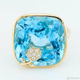 Zlatý prsteň Monarch s obrovským 30.20ct Topázom a diamantmi - 4