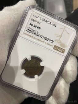 20 halier 1942 CuZn Slovenský štát NGC - 4