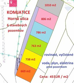 Komjatice – pozemok 5.478 m² na výstavbu (6 stavebných pozem - 4