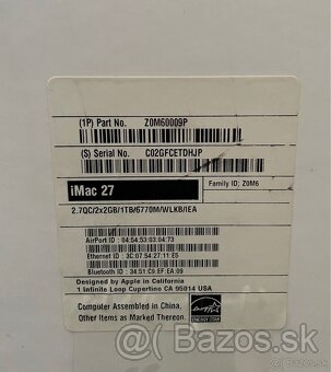 Apple iMac 27” 2011 A1312 na diely/opravu - 4