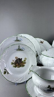 Jedálenský servis, NOVÝ, poľovnícky porcelán - 4