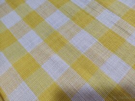 Žlto-biely domáci tkaný koberec - rôzne dĺžky - 4