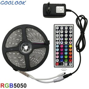 RGB LED pás 5050 SMD 2835 DC 12V+ Remote Control 5 metrov - 4