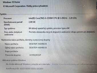 Predám funkčnú použitú matičnú dosku do notebooku HP 4330s. - 4