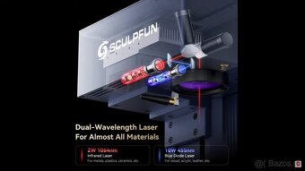 laserova gravirka SCULPFUN G9 s 2W IR + 10W diódový laser - 4