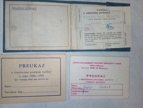 vodičský preukaz modrý, rok 1954, retro - 4