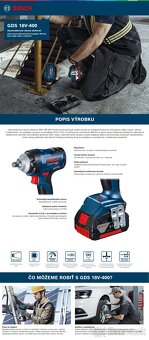 Bosch Akumulátorový rázový uťahovač GDS 18V-400 - 4