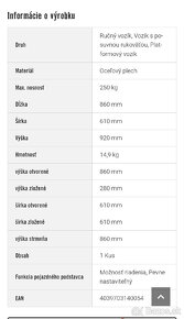 Predam uplne novy zabaleny trasportny vozik nosnost 250kg - 4