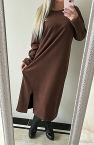 Dámske OVERSIZE maxi šaty Chocolate - 4