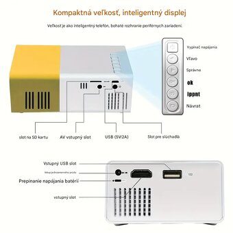 Prenosný Mini LED Projektor - 4