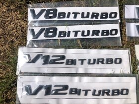 V8 a V12 BITURBO CIERNY A STRIEBORNY MERCEDES ZNAK - 4