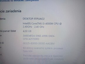 predám Fujitsu Lifebook A544-Intel corei3 -4gb ram -bez bat. - 4