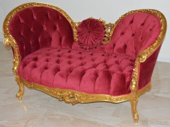 Zámecké řezbované sofa - čalouněné - 4