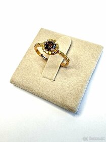 Zásnubný prsteň z ružového 14ct zlata s 1.11ct diamantami - 4