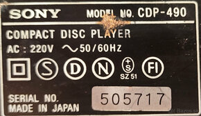 Predám CD prehrávač Sony CDP-490 - 4