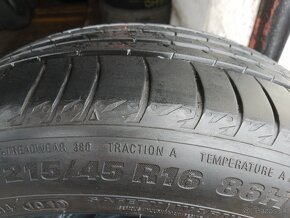 4x letné pneumatiky 215/45 r16 - 4