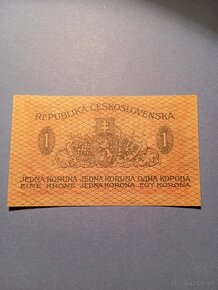 bankovku 1 koruna 1919 - 4