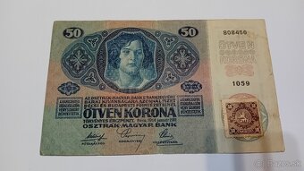 Vzacne bankovky 50 korona 1914 s kolkom - 4