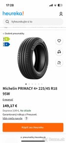 Pneumatiky Michelin primacy 4+ 225/45 R18 95W XL DOT 1622 - 4