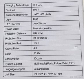 LED Projektor. Úplne nový - 4