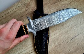 lovecký Damaškový nôž 33 cm BOWIE, ručně vyroben + pouzdro - 4