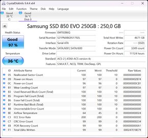 Samsung 850 EVO 250GB 2.5" SSD SATA3 - 4