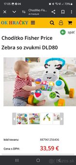 Chodítko Fisher price zebra - 4