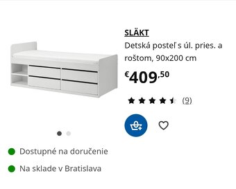 Nova postel IKEA SLAKT 90x200 cm - 4