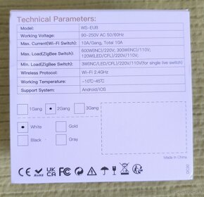 Smart vypínače svetla , WiFi + RF433 zn. MOES - 4