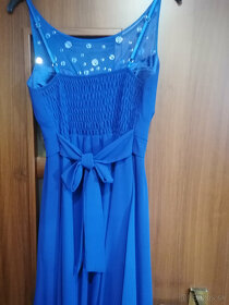 Modré spoločenské šaty - 4