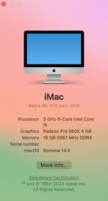 iMac (late 2019) 21,5-palcový 4K Retina displej, 500GB SSD - 4