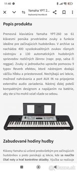 Klávesy Yamaha YPT 260 - 4