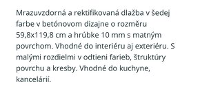 PREDAM NOVU VELKO-FORMATOVU DLAZBU (GRES) zn. RAKO 60x120 cm - 4