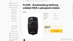 Diaľkový ovládač NICE FLO - 4