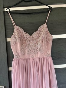 Dlhé ružové šaty L a XS - 4